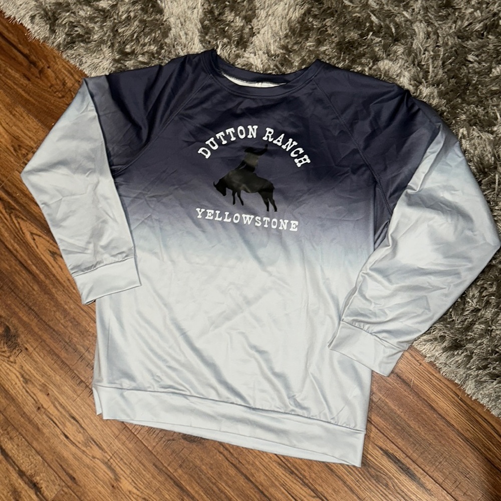 New XL Yellowstone Dutton Ranch Ombré Shirt Shein. Tag says L but fits like XL
